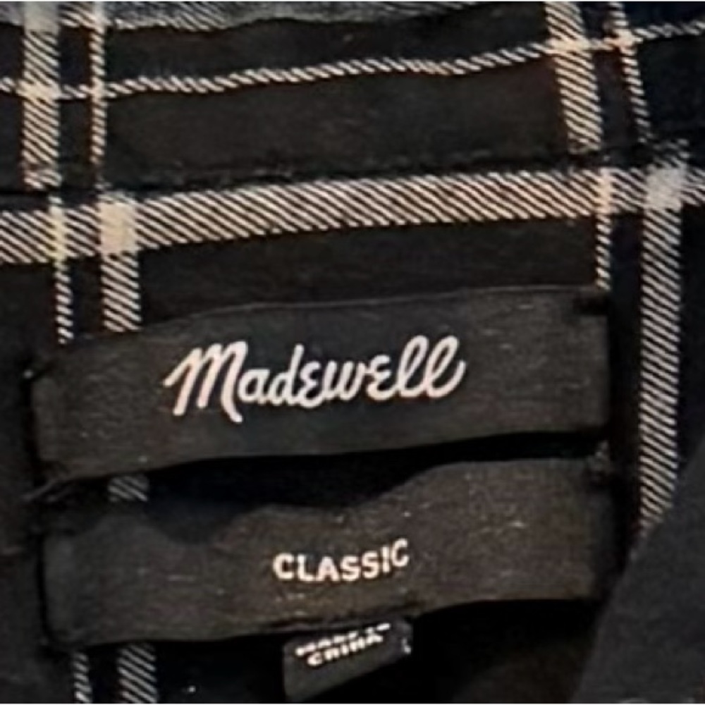Madewell Black and White Plaid Button Down Shirt - Picture 6 of 6